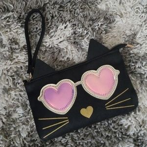 Metallic Kitty Clutch/Wristlet w/ phone charger